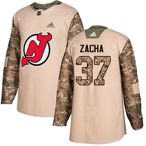 Adidas Devils #37 Pavel Zacha Camo Authentic Veterans Day Stitched NHL Jersey